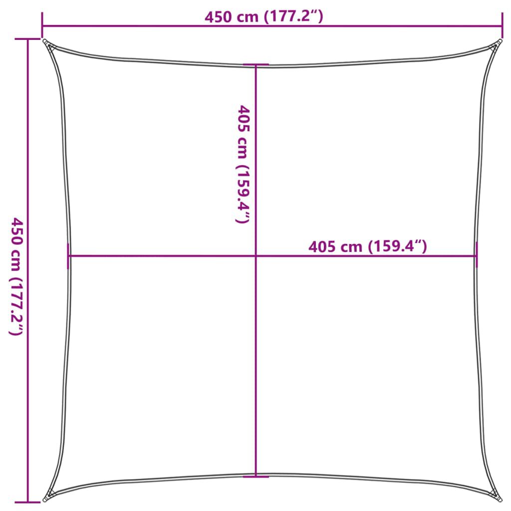 vidaXL Πανί Σκίασης Κρεμ 4,5 x 4,5 μ. από HDPE 160 γρ./μ²