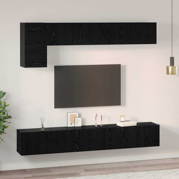 vidaXL Σετ επίπλου τηλεόρασης 5 pcs Μαύρη δρυς 100 x 30 x 30 cm