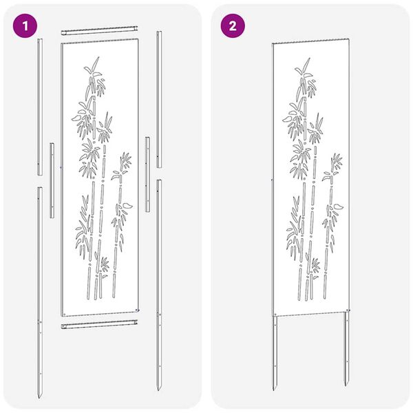 vidaXL Οθόνη Ιδιωτικότητας Κήπου Floral Λευκό 32 χ 140 εκ