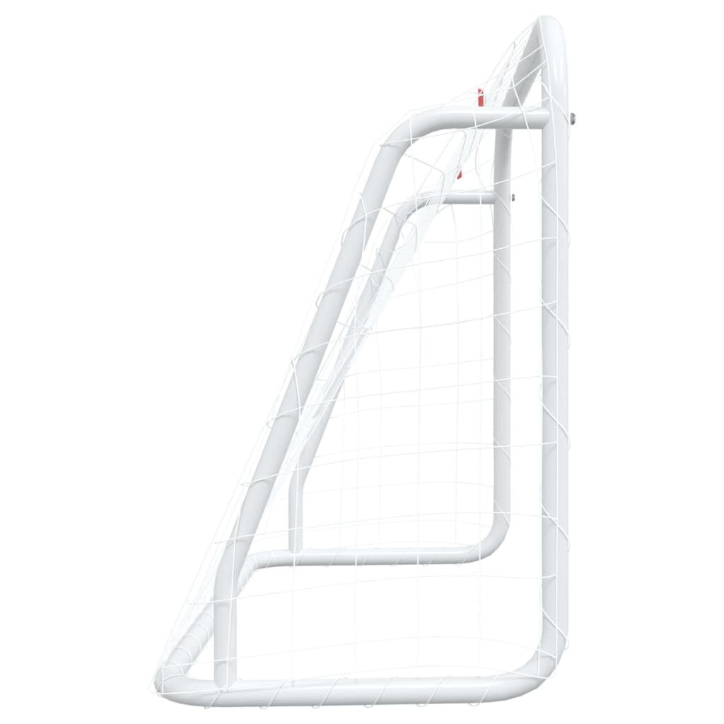 vidaXL Τέρμα Ποδοσφαίρου με Δίχτυ Λευκό 125x96x60εκ Ατσάλι/Πολυεστέρας