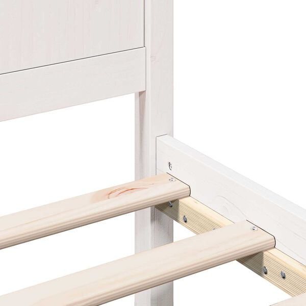 vidaXL Σκελετός Κρεβατιού Λευκό 140 x 190 cm Μασίφ ξύλο πεύκου