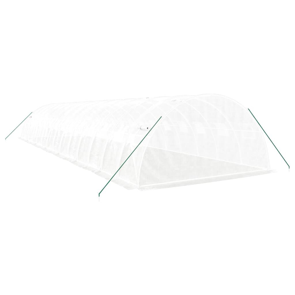 vidaXL Θερμοκήπιο Λευκό 56 μ² 14 x 4 x 2 μ. με Ατσάλινο Πλαίσιο