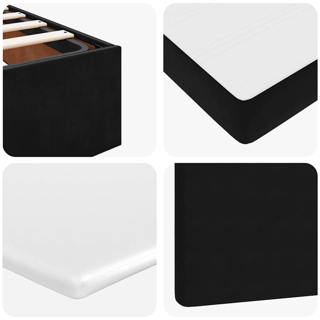 vidaXL Οθωμανικό κρεβάτι με στρώμα Μαύρο 120x190 cm Velvet