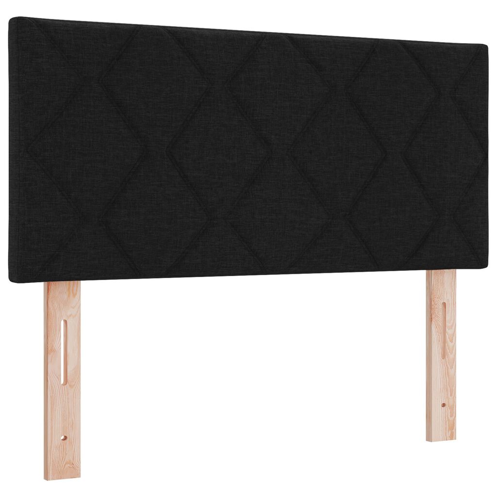 vidaXL Κρεβάτι Box Spring με Στρώμα & LED Μαύρο 90x200 cm Ύφασμα