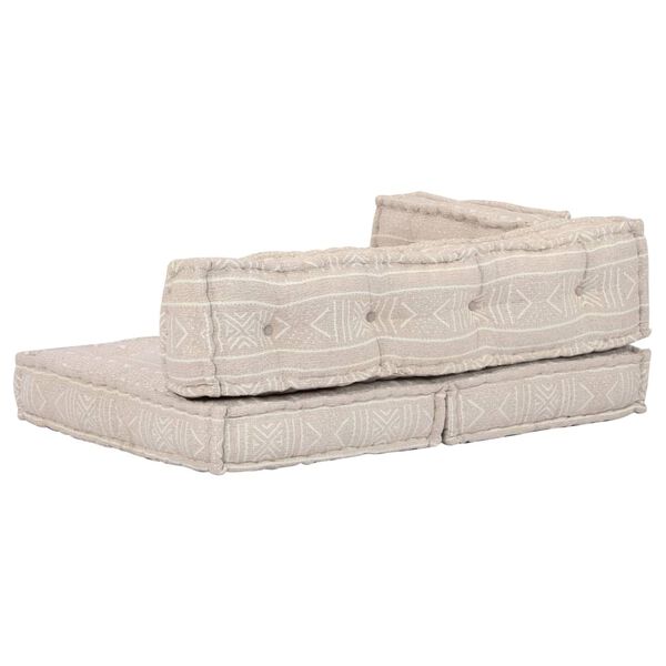 vidaXL Πουφ Μπεζ Ύφασμα