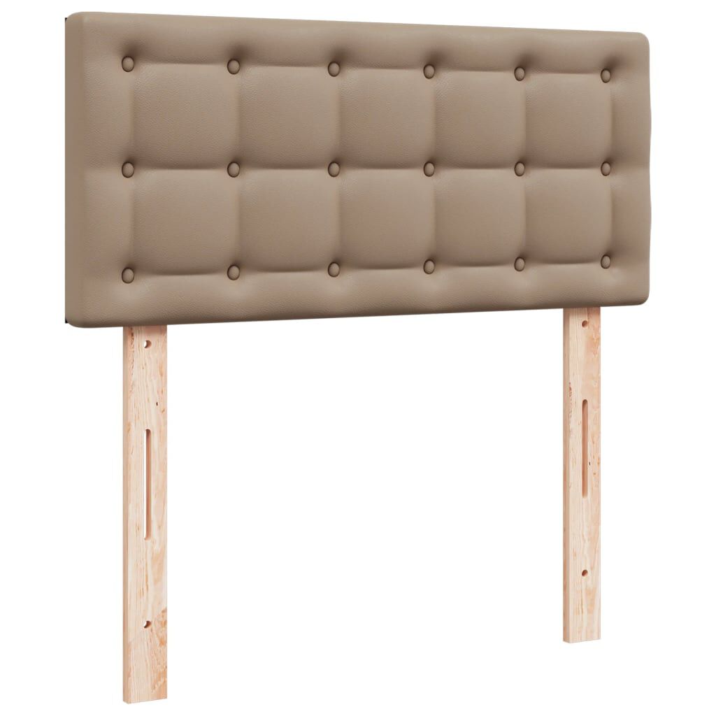 vidaXL Κρεβάτι Boxspring με Στρώμα Καπουτσίνο 120x190εκ.από Συνθ.Δέρμα