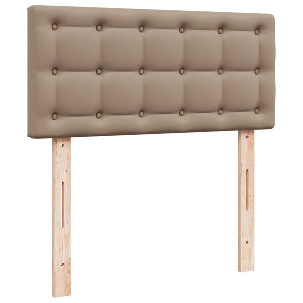 vidaXL Κρεβάτι Boxspring με Στρώμα Καπουτσίνο 120x190εκ.από Συνθ.Δέρμα