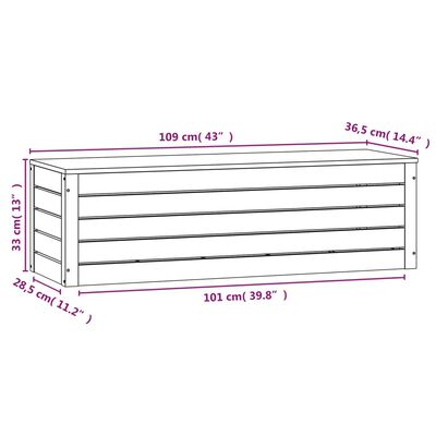 vidaXL Κουτί Αποθήκευσης Καφέ Μελί 109x36,5x33 εκ. Μασίφ Ξύλο Πεύκου