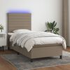 vidaXL &Kappa;&rho;&epsilon;&beta;ά&tau;&iota; Boxspring &mu;&epsilon; &Sigma;&tau;&rho;ώ&mu;&alpha; & LED Taupe 100x200 &epsilon;&kappa;. &Upsilon;&phi;&alpha;&sigma;&mu;ά&tau;&iota;&nu;&omicron;