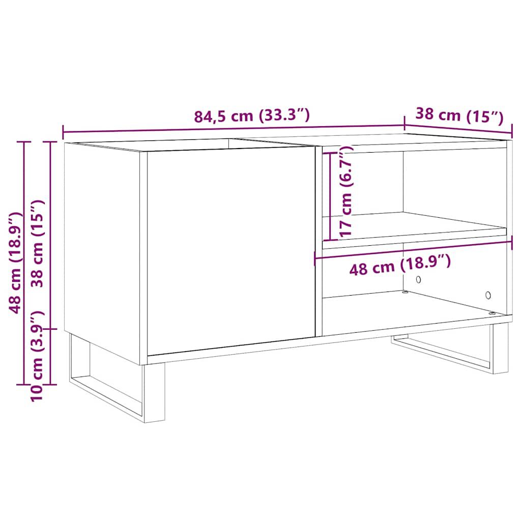 vidaXL Δισκοθήκη Παλιό Ξύλο 84,5 x 38 x 48 εκ. από Επεξεργασμένο Ξύλο