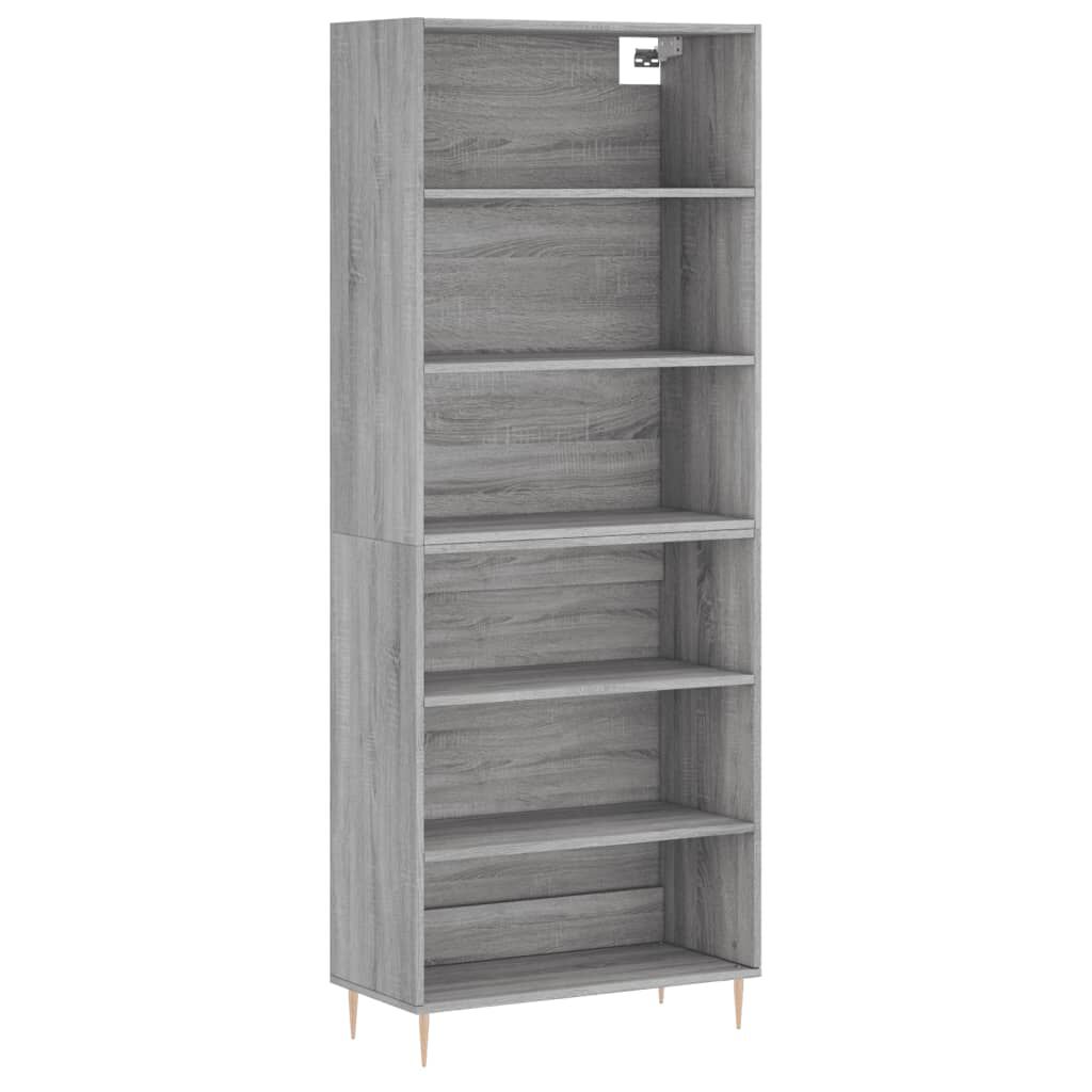 vidaXL Ντουλάπι Sonoma Γκρι 69,5x32,5x180 εκ. Επεξεργασμένο Ξύλο