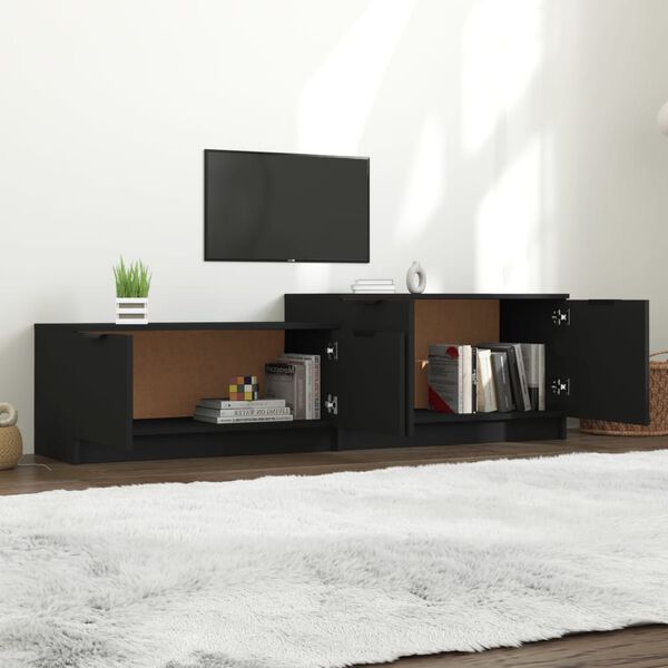 vidaXL Έπιπλο Τηλεόρασης Μαύρο 158,5x36x45 εκ. Επεξεργασμένο Ξύλο