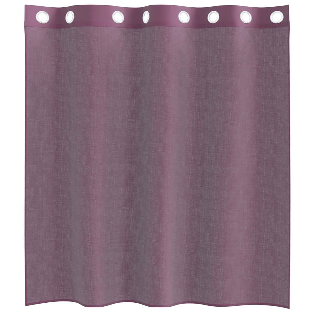 vidaXL Κουρτίνες Voile με ροδέλες 2 τεμάχια Μοβ 140x140 εκ.