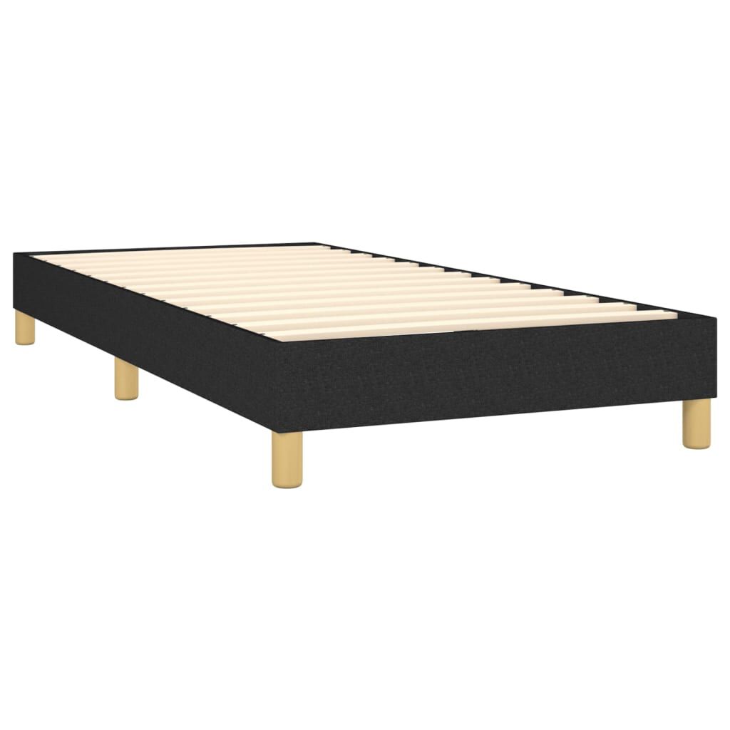 vidaXL Κρεβάτι Boxspring με Στρώμα & LED Μαύρο 80x200 εκ. Υφασμάτινο