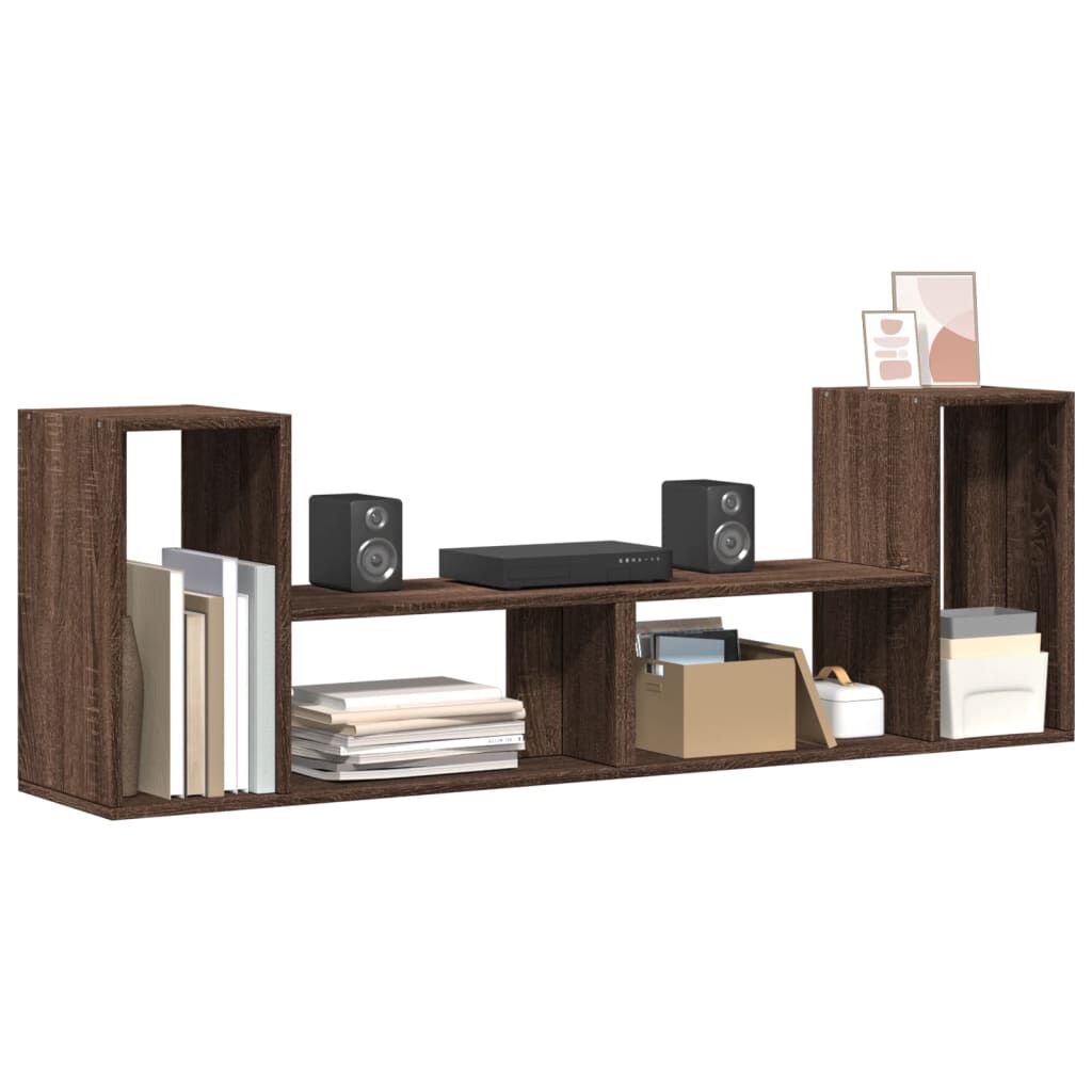 vidaXL Έπιπλα Τηλεόρασης 2 τεμ. Καφέ Δρυς 75x30x50 εκ. Επεξ. Ξύλο