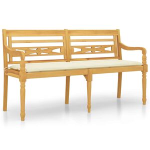 vidaXL &Pi;&alpha;&gamma;&kappa;ά&kappa;&iota; Batavia 150 &epsilon;&kappa;. &alpha;&pi;ό &Mu;&alpha;&sigma;ί&phi; &Xi;ύ&lambda;&omicron; Teak &mu;&epsilon; &Kappa;&rho;&epsilon;&mu; &Mu;&alpha;&xi;&iota;&lambda;ά&rho;&iota;