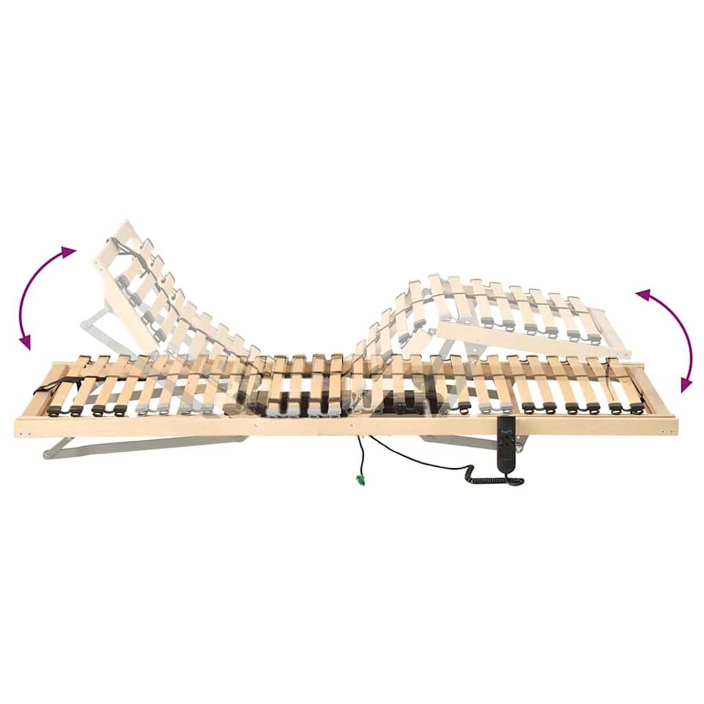 vidaXL Βάση κρεβατιού με λάμες Καφέ 70 x 190 cm Στερεό Ξύλο Μηλιάς