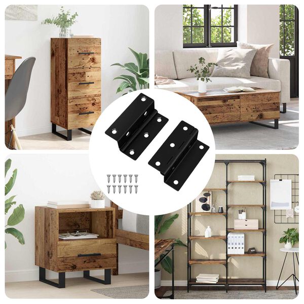 vidaXL Ά&xi;&omicron;&nu;&alpha;&sigmaf; 2 pcs &Mu;&alpha;ύ&rho;&omicron; 38 x 17 x 60 &chi;&lambda;&sigma;&tau; &Sigma;ί&delta;&epsilon;&rho;&omicron;