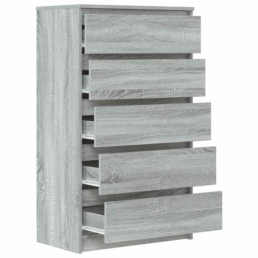 vidaXL Συρταριέρα Γκρι Sonoma 60x36x103 εκ. από Επεξεργασμένο Ξύλο