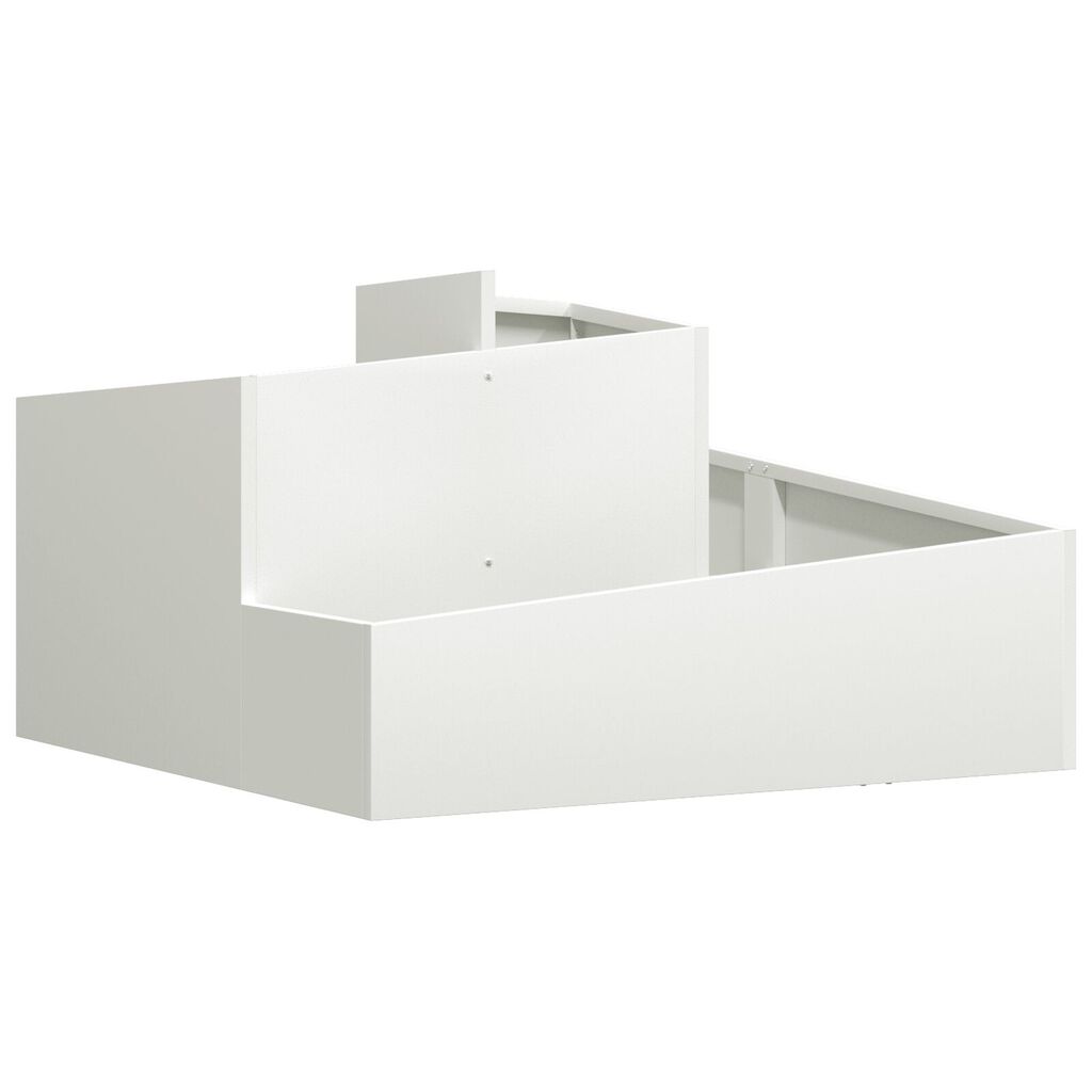 vidaXL Γλάστρα Λευκή 80x80x50 εκ. Κρύα Στερεά Χάλυβα