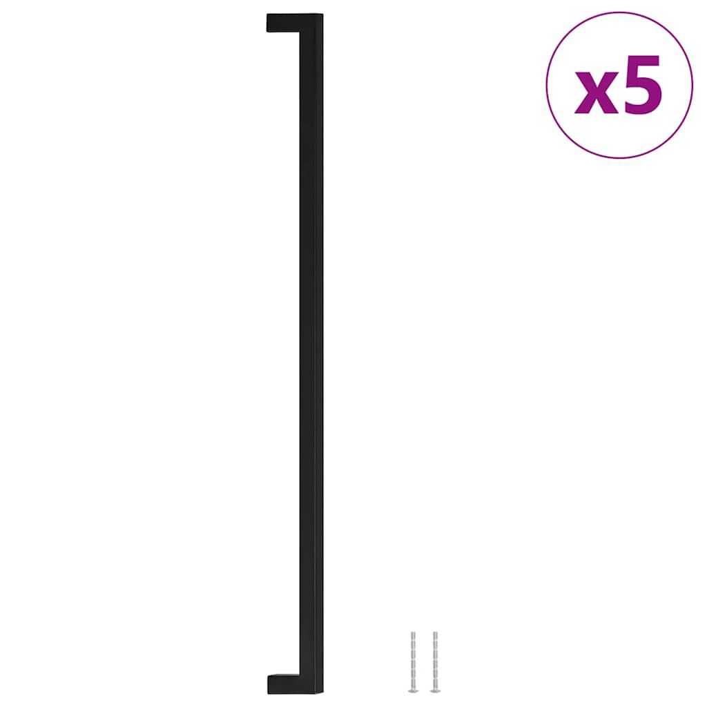 vidaXL Λαβές Ντουλαπιών 5 τεμ. Μαύρες 480 χιλ. από Ανοξείδωτο Ατσάλι