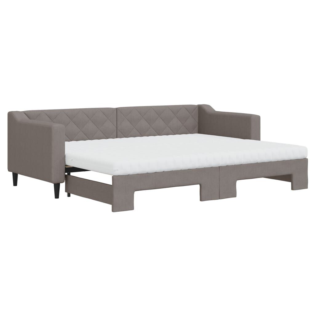 vidaXL Καναπές Κρεβάτι Συρόμενος Taupe 80x200 εκ. Υφασμάτινος Στρώματα