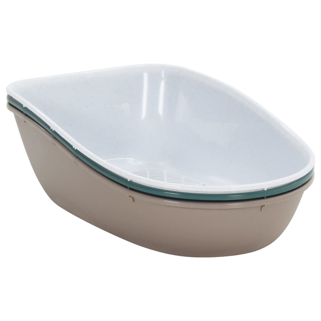 vidaXL Τουαλέτα Γάτας με Καπάκι Λευκή/Καφέ 58,5x39,5x43 εκ. Πολυπροπ.