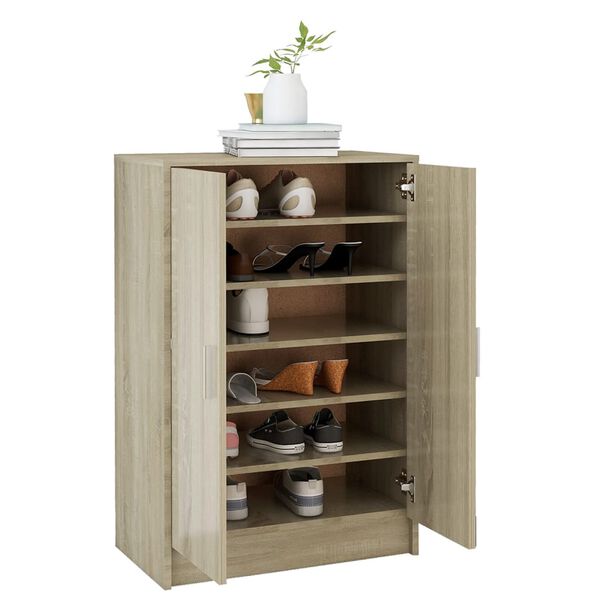 vidaXL Παπουτσοθήκη Sonoma Δρυς 60 x 35 x 92 εκ. από Επεξ. Ξύλο