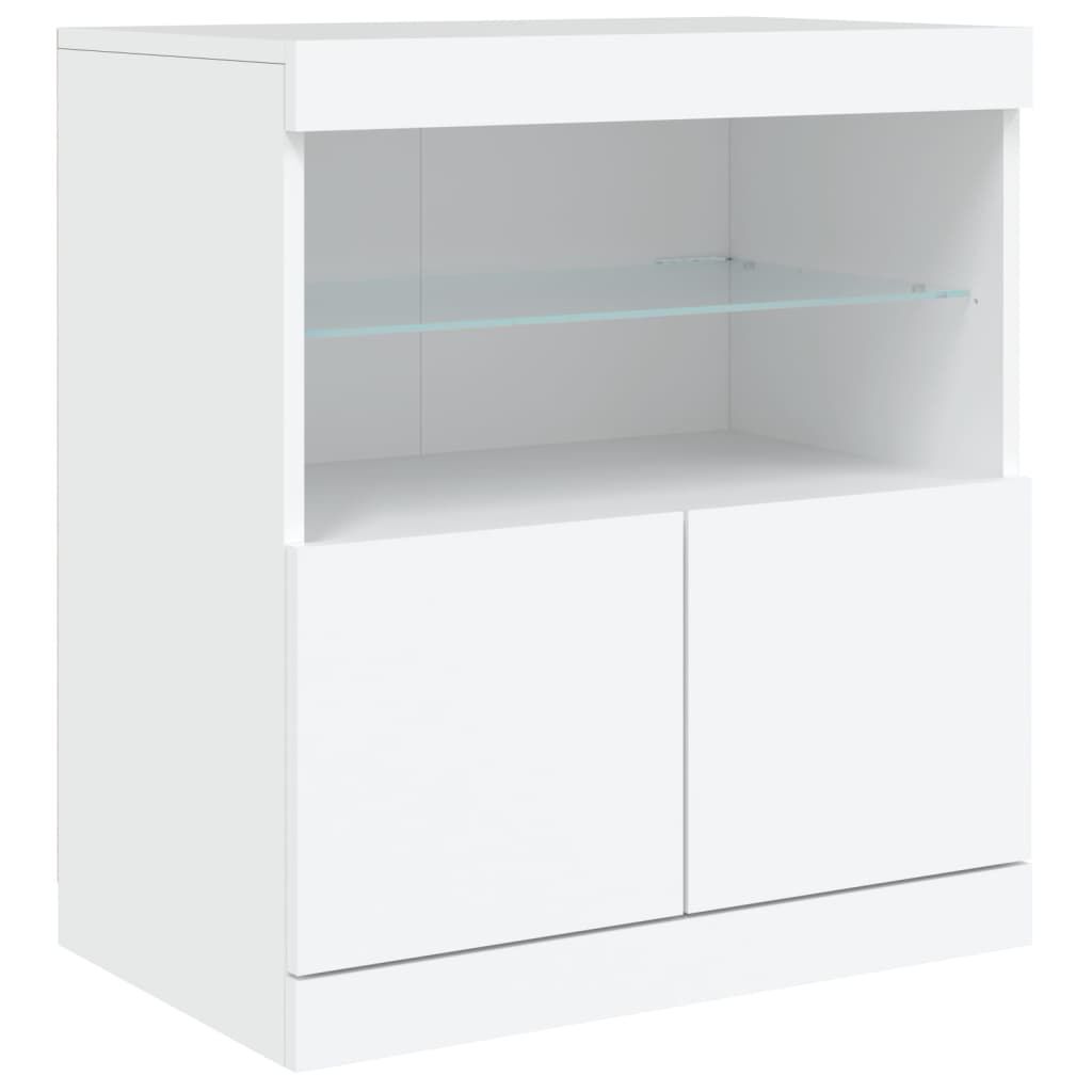 vidaXL Μπουφές με Φώτα LED Λευκός 283 x 37 x 67 εκ.