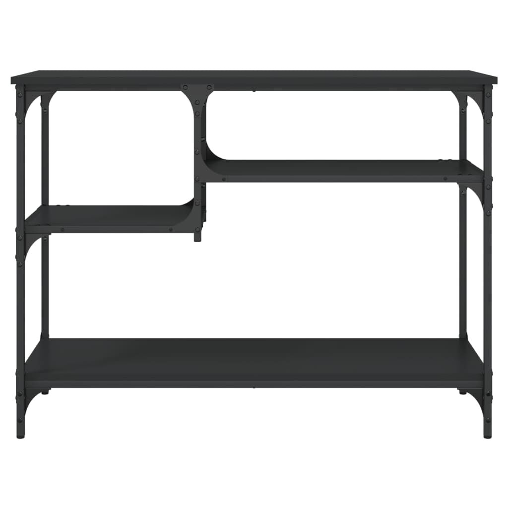 vidaXL Τραπέζι Κονσόλα με Ράφια Μαύρο 100 x 35 x 75 εκ.