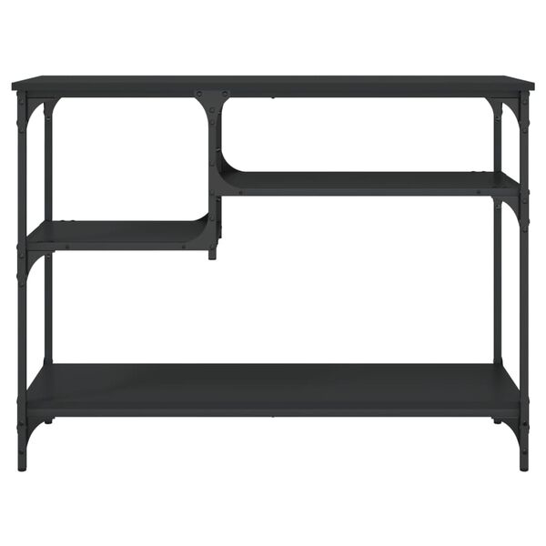 vidaXL Τραπέζι Κονσόλα με Ράφια Μαύρο 100 x 35 x 75 εκ.