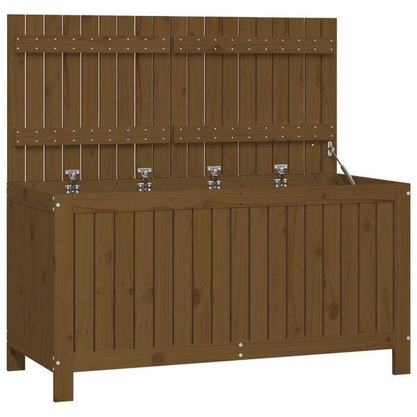 vidaXL Κουτί Αποθήκευσης Καφέ Μελί 121x55x64 εκ. Μασίφ Ξύλο Πεύκου