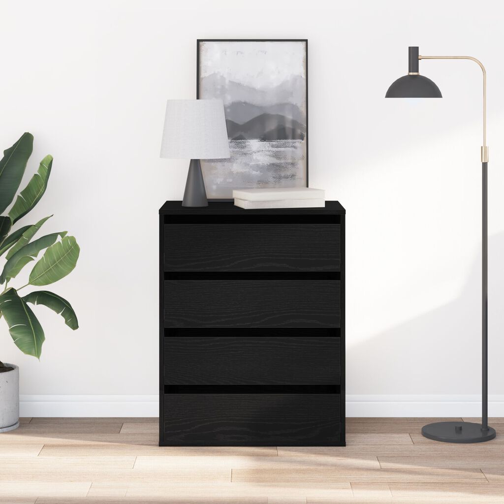vidaXL Συρταριέρα Μαύρη Δρυς 60x41x76 εκ Επεξεργασμένη Ξυλεία