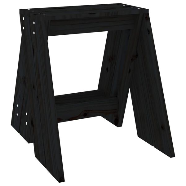 vidaXL Σκαμπό 2 Τεμ. Μαύρα 40x40x45 εκ. από Μασίφ Ξύλο Πεύκου