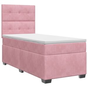 vidaXL &Kappa;&rho;&epsilon;&beta;ά&tau;&iota; box spring &mu;&epsilon; &sigma;&tau;&rho;ώ&mu;&alpha; &Rho;&omicron;&zeta; 90 x 200 cm &Beta;&epsilon;&lambda;&omicron;ύ&delta;&omicron;