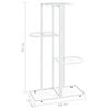 vidaXL Ανθοστήλη 4 Επιπέδων Λευκή 43 x 22 x 76 εκ. Μεταλλική