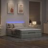 vidaXL Οθωμανικό κρεβάτι με στρώμα & LEDs Ανοιχτό γκρι Βελούδο