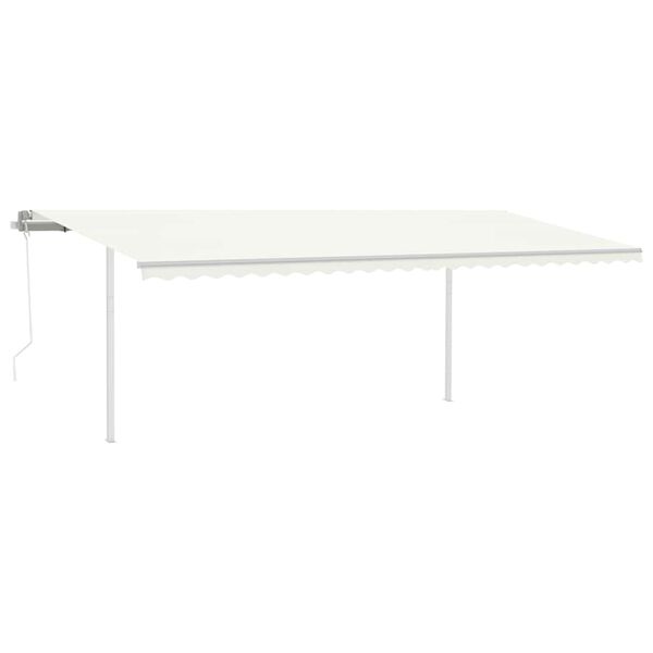 vidaXL Τέντα Αυτόματη με LED & Αισθητήρα Ανέμου Κρεμ 6 x 3 μ.