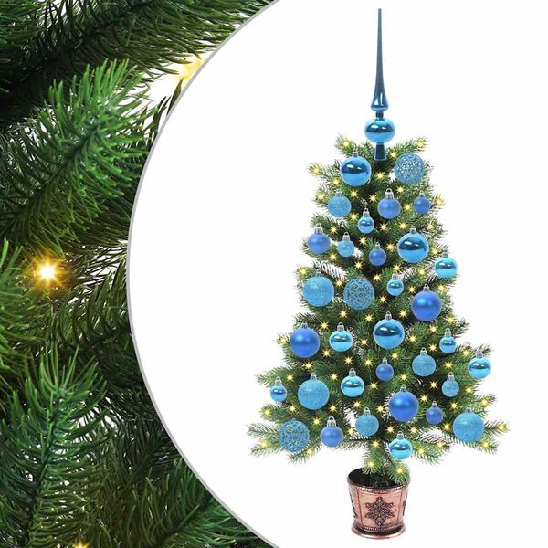 vidaXL Χριστουγεννιάτικο Δέντρο με 150 LED με βάση Πράσινο 90 cm PE