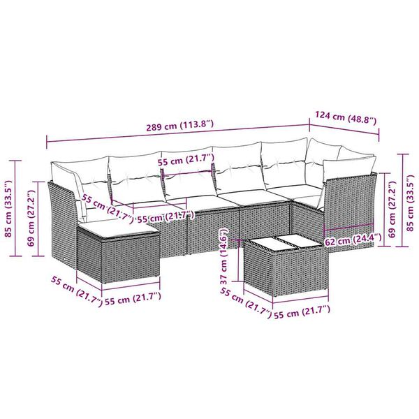 vidaXL &Sigma;&alpha;&lambda;ό&nu;&iota; &Kappa;ή&pi;&omicron;&upsilon; &Sigma;&epsilon;&tau; 8 &Tau;&epsilon;&mu;&alpha;&chi;ί&omega;&nu; &Gamma;&kappa;&rho;&iota; &Sigma;&upsilon;&nu;&theta;&epsilon;&tau;&iota;&kappa;ό &Rho;&alpha;&tau;ά&nu; &mu;&epsilon; &Mu;&alpha;&xi;&iota;&lambda;ά&rho;&iota;&alpha;