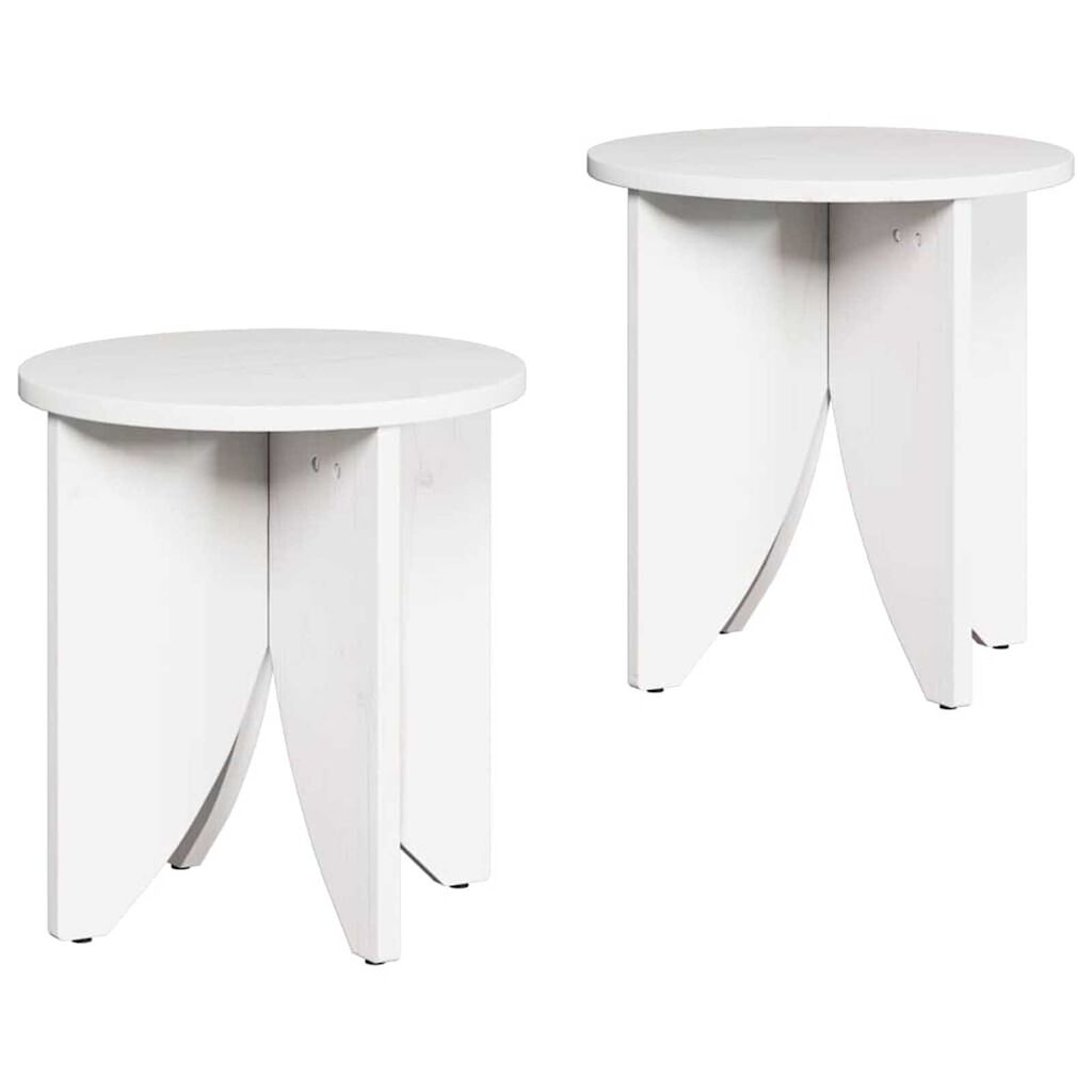 vidaXL Τραπεζάκι σαλονιού 2 pcs Λευκό 41.5 x 41.5 x 44 cm