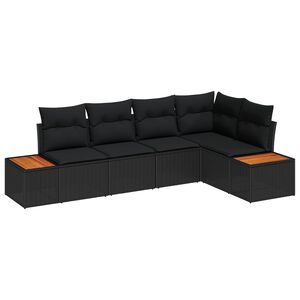 vidaXL &Sigma;&epsilon;&tau; &Kappa;&alpha;&nu;&alpha;&pi;έ &Kappa;ή&pi;&omicron;&upsilon; &mu;&epsilon; &mu;&alpha;&xi;&iota;&lambda;ά&rho;&iota; 5 pcs &Mu;&alpha;ύ&rho;&omicron; &Pi;&omicron;&lambda;&upsilon; &rho;ά&tau;&alpha;&nu;