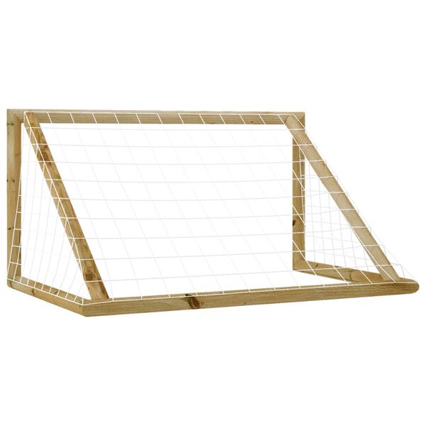 vidaXL Τέρμα Ποδοσφαίρου με Δίχτυ 160x80x100 εκ. Εμποτισμ. Ξύλο Πεύκου