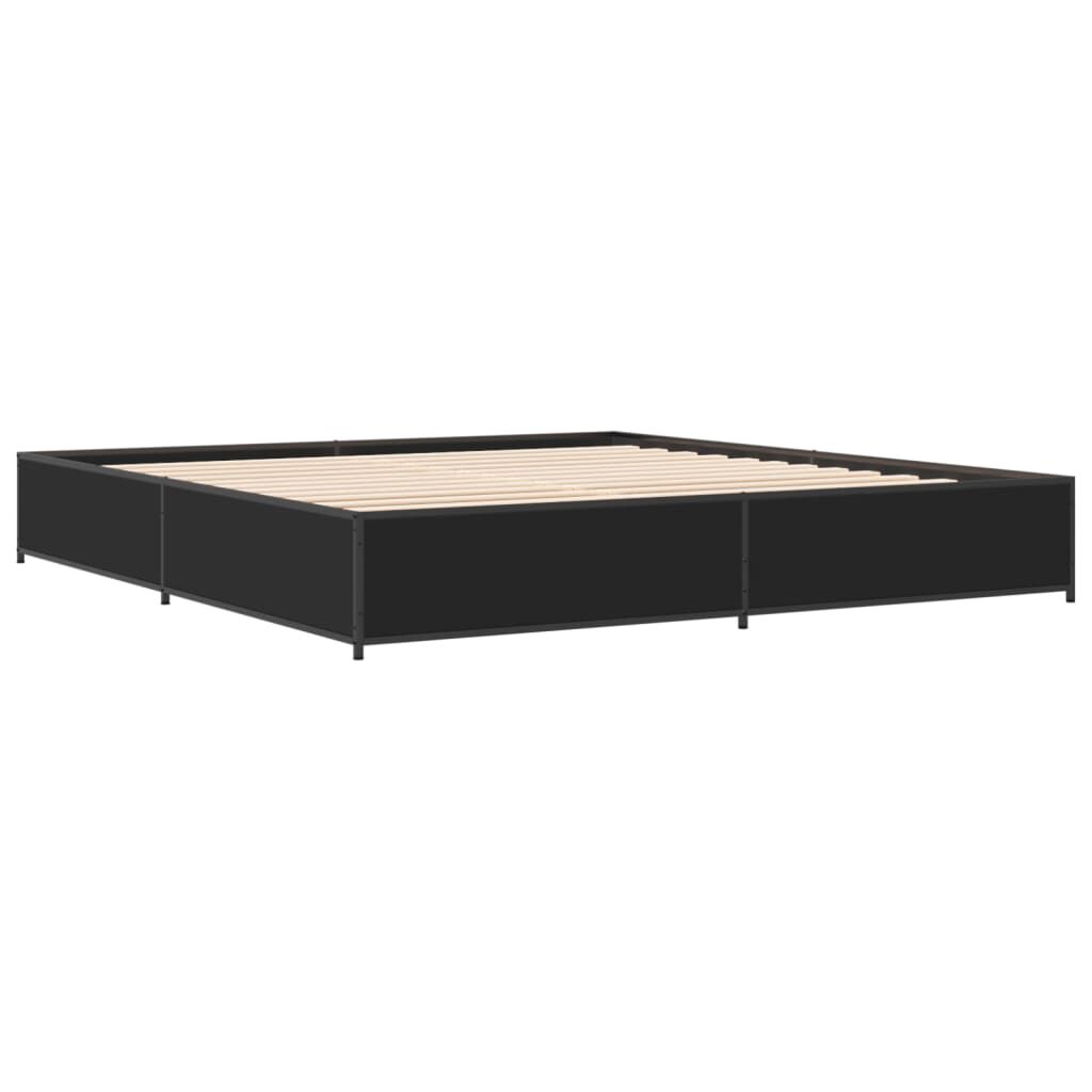 vidaXL Πλαίσιο Κρεβατιού Μαύρο 160 x 200 εκ. Επεξ. Ξύλο & Μέταλλο