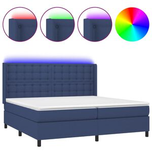 vidaXL &Kappa;&rho;&epsilon;&beta;ά&tau;&iota; Boxspring &mu;&epsilon; &Sigma;&tau;&rho;ώ&mu;&alpha; & LED &Mu;&pi;&lambda;&epsilon; 200x200 &epsilon;&kappa;. &Upsilon;&phi;&alpha;&sigma;&mu;ά&tau;&iota;&nu;&omicron;