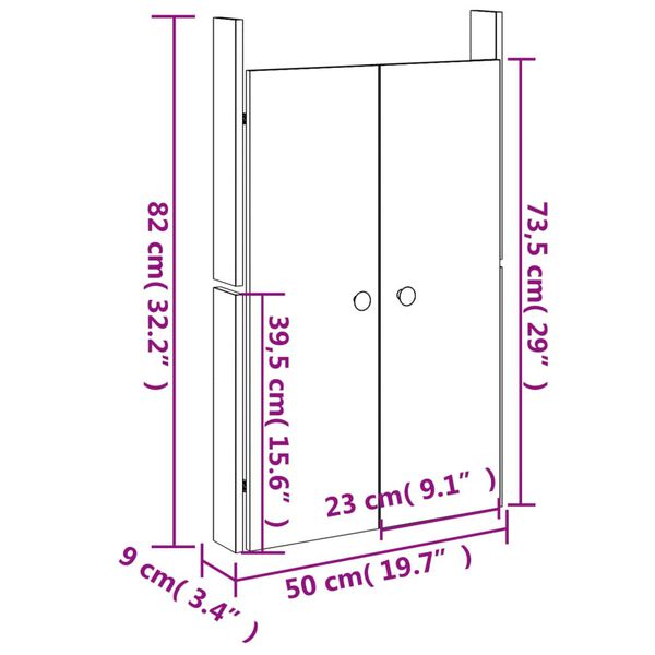 vidaXL Πόρτες Κουζίνας Εξ. Χώρου 2 τεμ. 50x9x82 εκ. Μασίφ Πεύκο