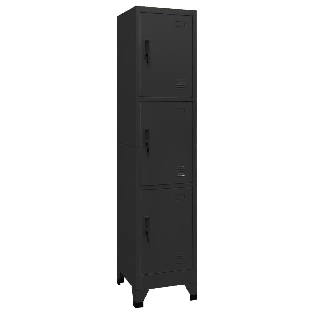 vidaXL Φοριαμός Μαύρος 38 x 45 x 180 εκ. Ατσάλινος