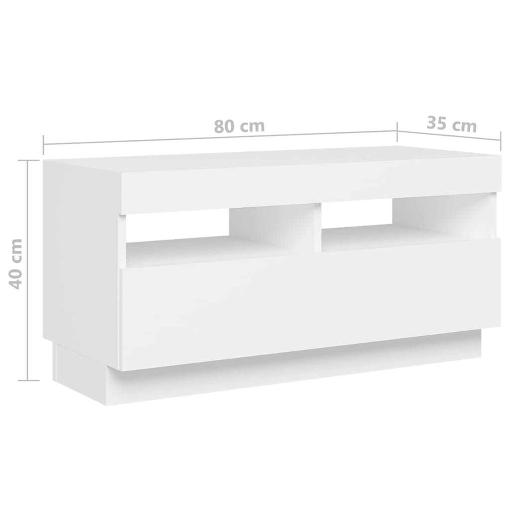 vidaXL Έπιπλο Τηλεόρασης με LED Λευκό 180 x 35 x 40 εκ.