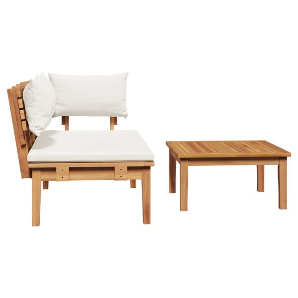 vidaXL Παγκάκι κήπου 2 pcs Καφέ Μασίφ ξύλο teak