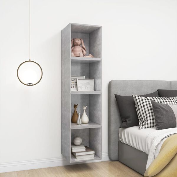 vidaXL Ντουλάπι Τοίχου Γκρι Σκυροδέματος 37x37x37 εκ. από Επεξ. Ξύλο